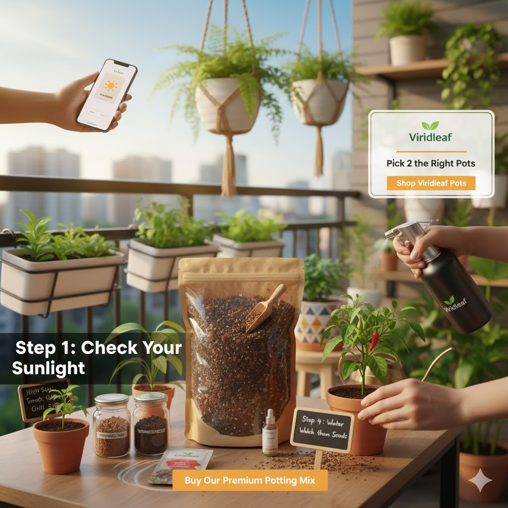 balcony gardening process