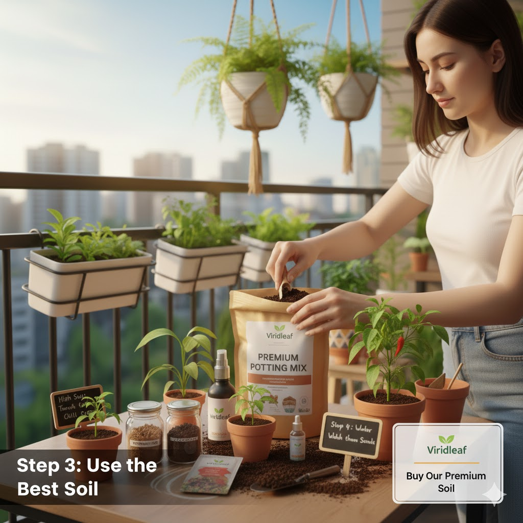 balcony gardening process